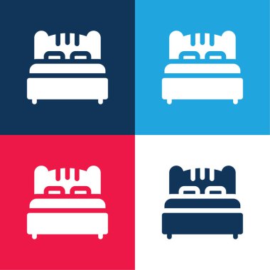 Yatak mavisi ve kırmızı dört renk en küçük simge kümesi
