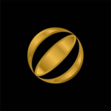 Top altın kaplama metalik simge veya logo vektörü