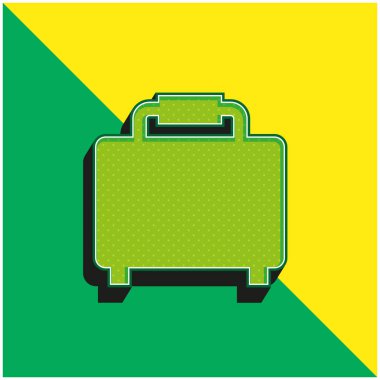 Bagaj Silueti Yeşil ve Sarı 3D vektör simgesi