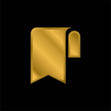 Yer imi altın kaplamalı metalik simge veya logo vektörü