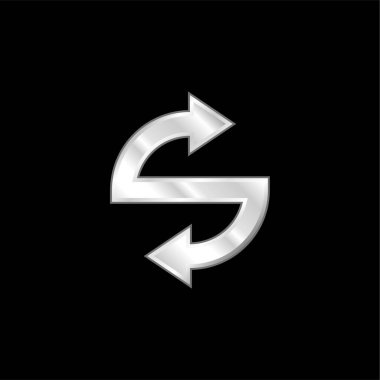 Gümüş kaplama oklar metalik simge