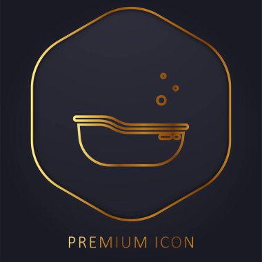 Baby Tub golden line premium logo or icon clipart