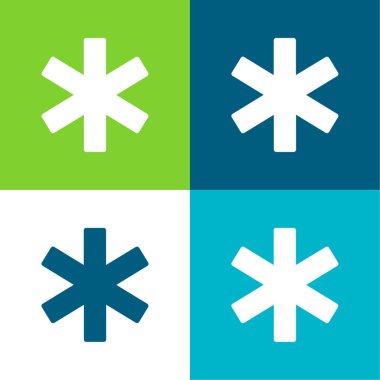 Asterisk Düz 4 renk en küçük simge kümesi