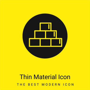 Bir Çemberin İçindeki Tuğla Simgesi Asgari Parlak Sarı Madde simgesi