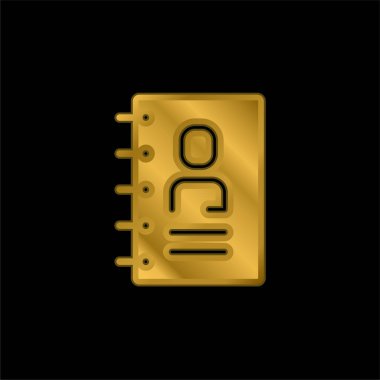 Altın kaplama metalik simge veya logo vektörünü adresle