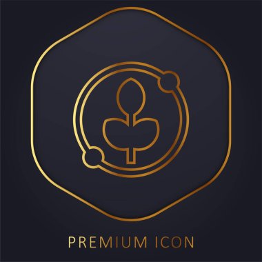 Agronomy golden line premium logo or icon clipart