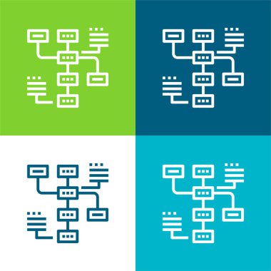 Analiz Düz 4 renk simgesi kümesi