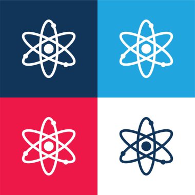 Atom mavi ve kırmızı dört renk en küçük simge kümesi
