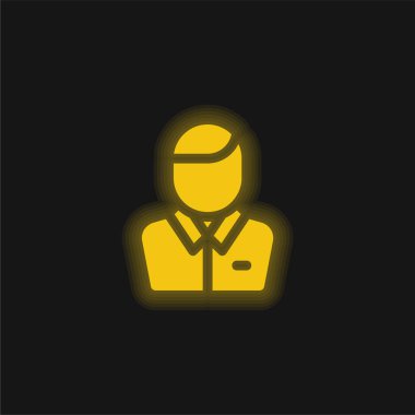 Parlayan sarı neon simgesine yardım