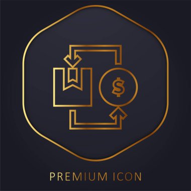 Altın çizgi prim logosu veya simgesi