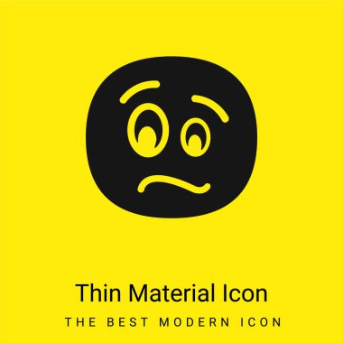 Agitated Face minimal bright yellow material icon clipart