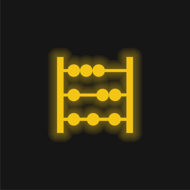 Abaküs sarı parlak neon simgesi