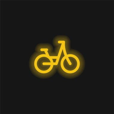 Bisiklet sarısı parlak neon simgesi