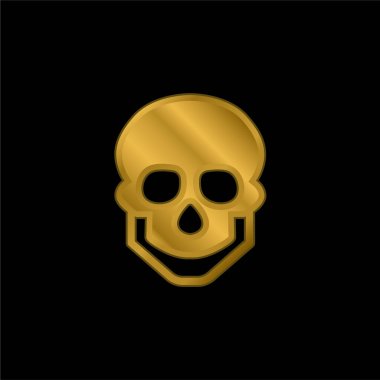 Büyük Kafatası altın kaplama metalik simge veya logo vektörü