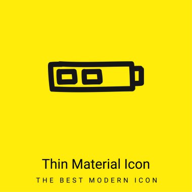 Battery Two Thirds Status Hand Drawn Outline minimal bright yellow material icon clipart