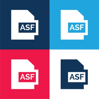 Asf mavi ve kırmızı dört renk en küçük simge kümesi