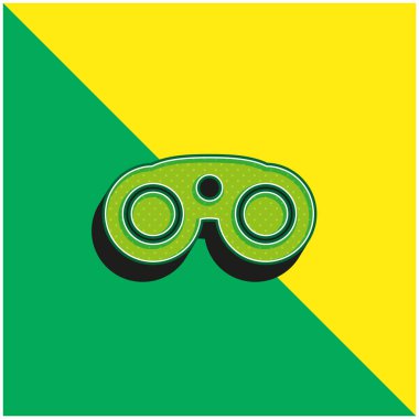 Dürbünler Yeşil ve Sarı Modern 3D vektör simgesi logosu