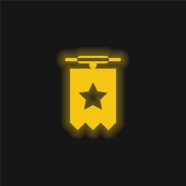 Yıldız Şekli Sarı Parlak Neon ikonlu Rozet