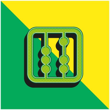 Abaküs Araç Meydanı Değişkeni Yeşil ve Sarı 3D vektör simgesi logosu
