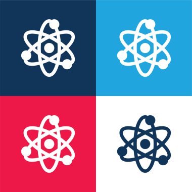 Atom mavi ve kırmızı dört renk en küçük simge kümesi