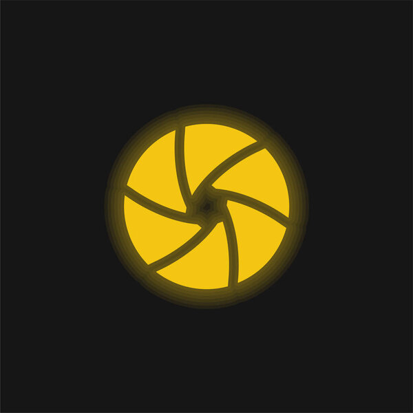 Aperture yellow glowing neon icon