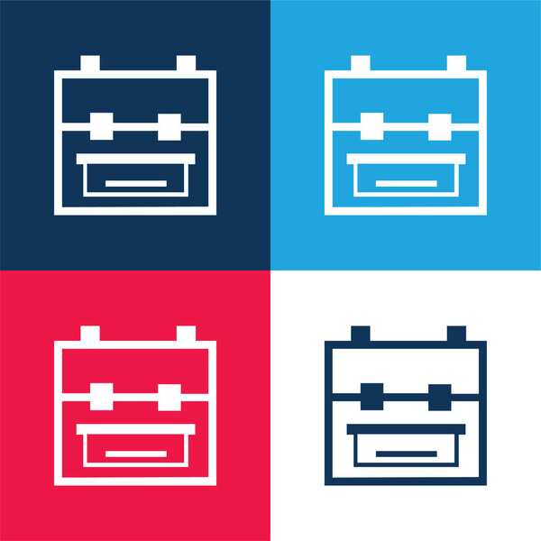 Рюкзак вариант дизайна, как портфолио синий и красный четыре цвета минимальный набор значков