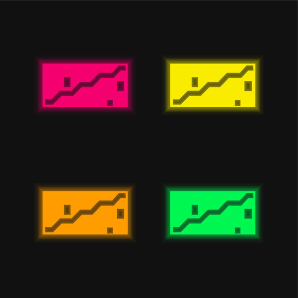 Art four color glowing neon vector icon
