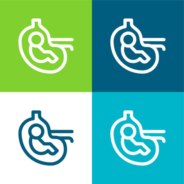 Baby Flat four color minimal icon set