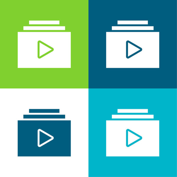 Альбом Плоский четырехцветный минимальный набор значков