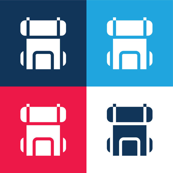 Рюкзак синий и красный четыре цвета минимальный набор значков