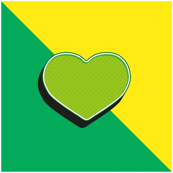 Big Black Heart Logo Vectoriel Moderne Vert Jaune — Image vectorielle