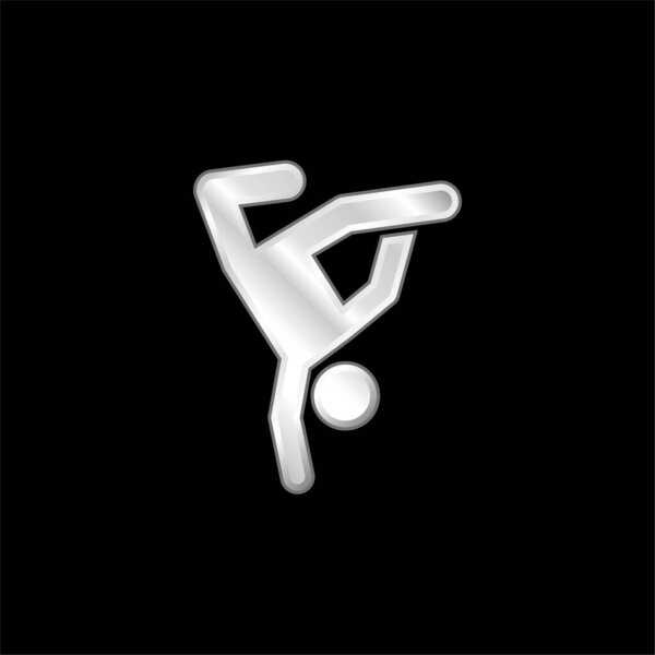 Breakdance silver plated metallic icon