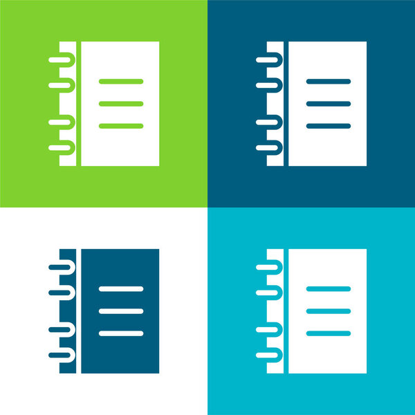 Повестка дня Плоский четырехцветный минимальный набор значков