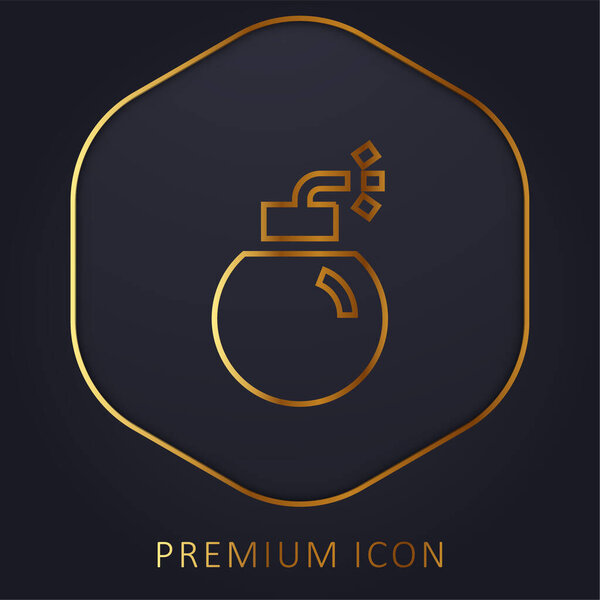 Bomb golden line premium logo or icon