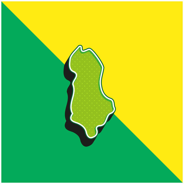 Албания Зеленый и желтый современный 3d логотип векторной иконы