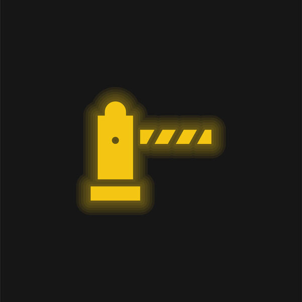 Barrier yellow glowing neon icon