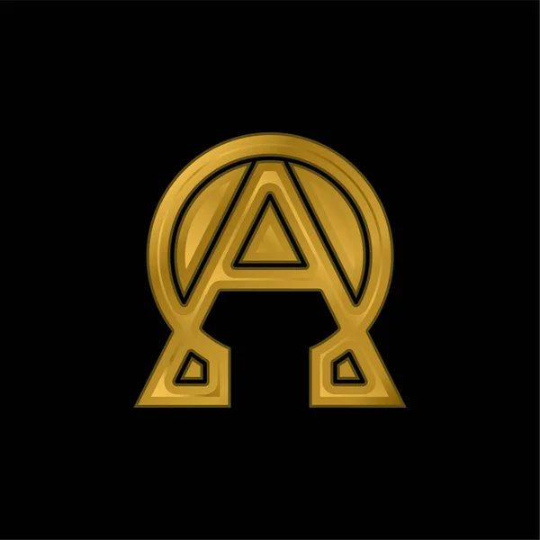 Золотая Икона Альфа Омега Вектор Логотипа — стоковый вектор
