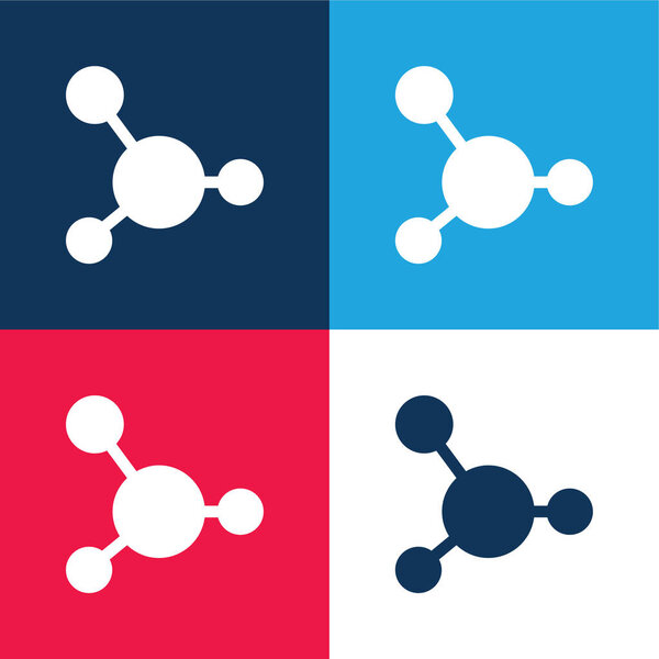 Blood blue and red four color minimal icon set