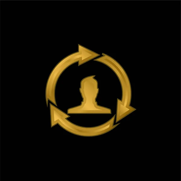 Marketing Afiliados Banhado Ouro Ícone Metálico Vetor Logotipo — Vetor de Stock