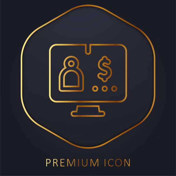 Логотип или иконка золотой линии банковского счета
