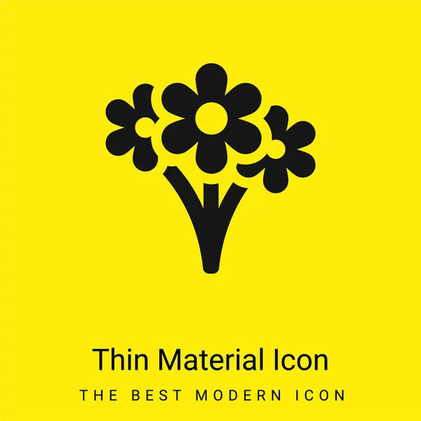 Kytice Minimální Jasně Žlutý Materiál Ikona — Stockový vektor