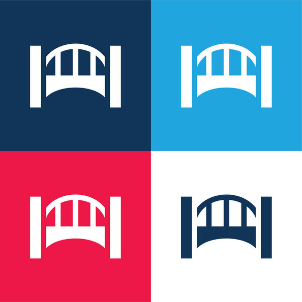 Мост синий и красный четыре цвета минимальный набор значков