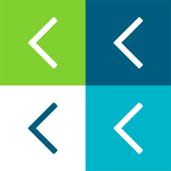 Backward Arrow Flat four color minimal icon set