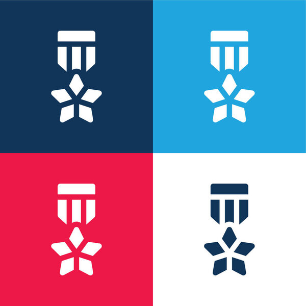 Значок синий и красный четыре цвета минимальный набор значков