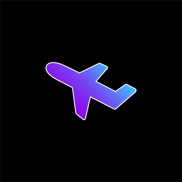 Самолет Снятие значка синего градиента