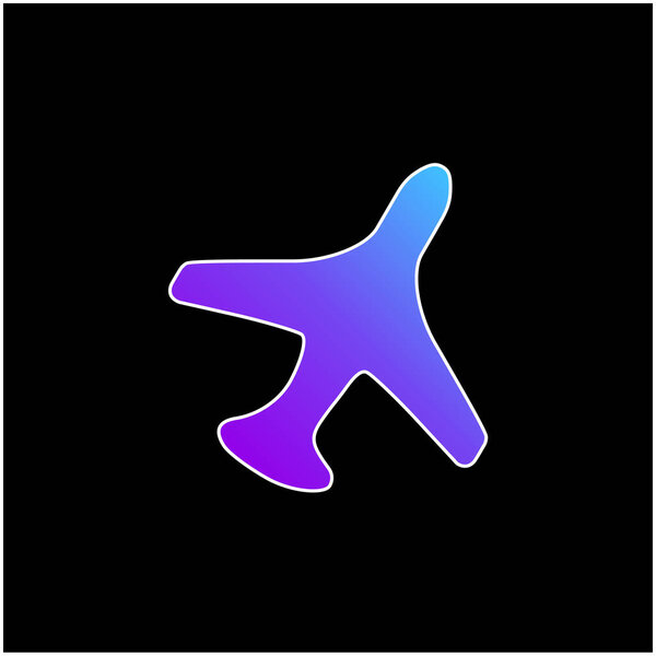 Airplane In Flight blue gradient vector icon