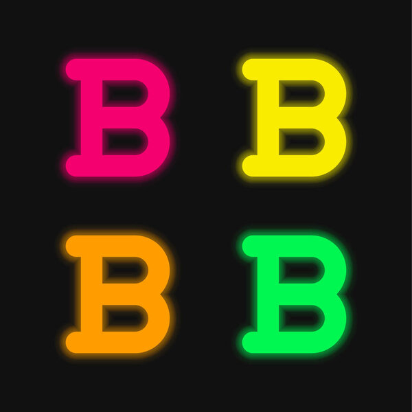 Bold four color glowing neon vector icon