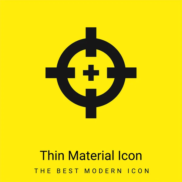 Objetivo Mínimo Icono Material Amarillo Brillante — Vector de stock