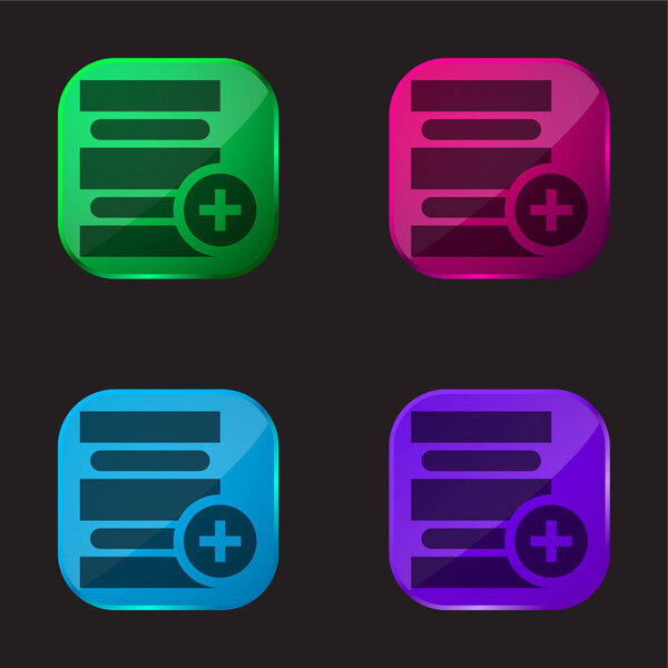Add four color glass button icon