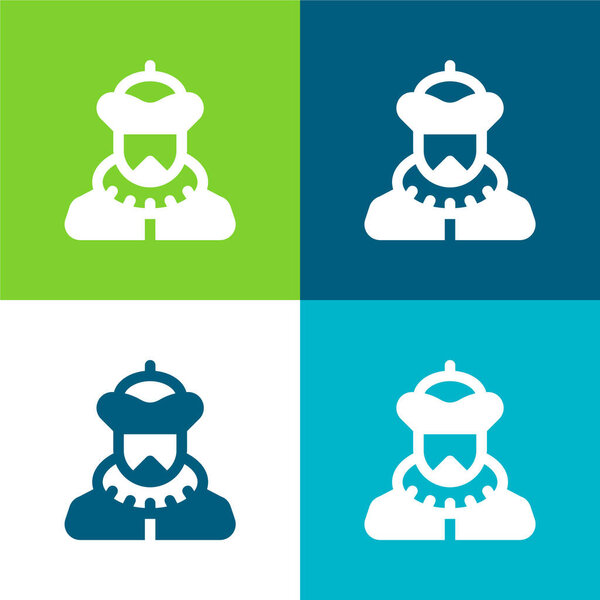 Барон Плоский четырехцветный минимальный набор значков